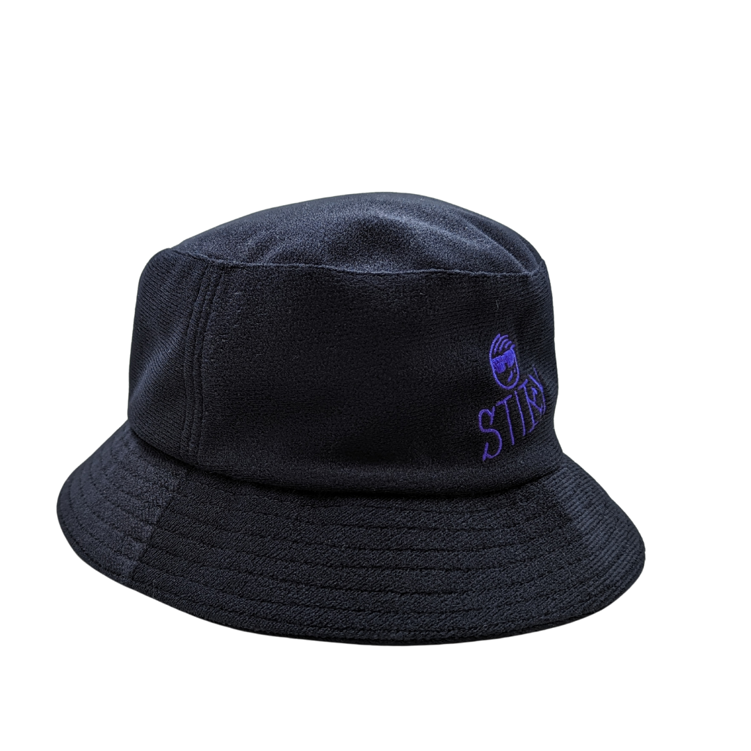Stiky Bucket Hat - Black w/ Purple Logo
